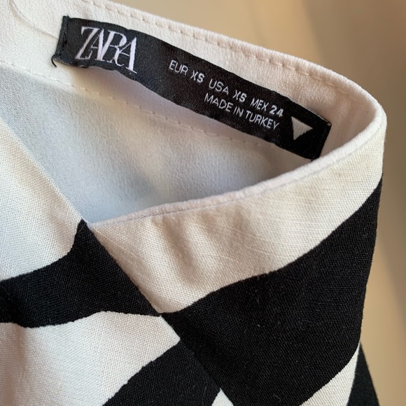 ZARA Linen Blend Printed Mini Dress - Picture 5 of 6